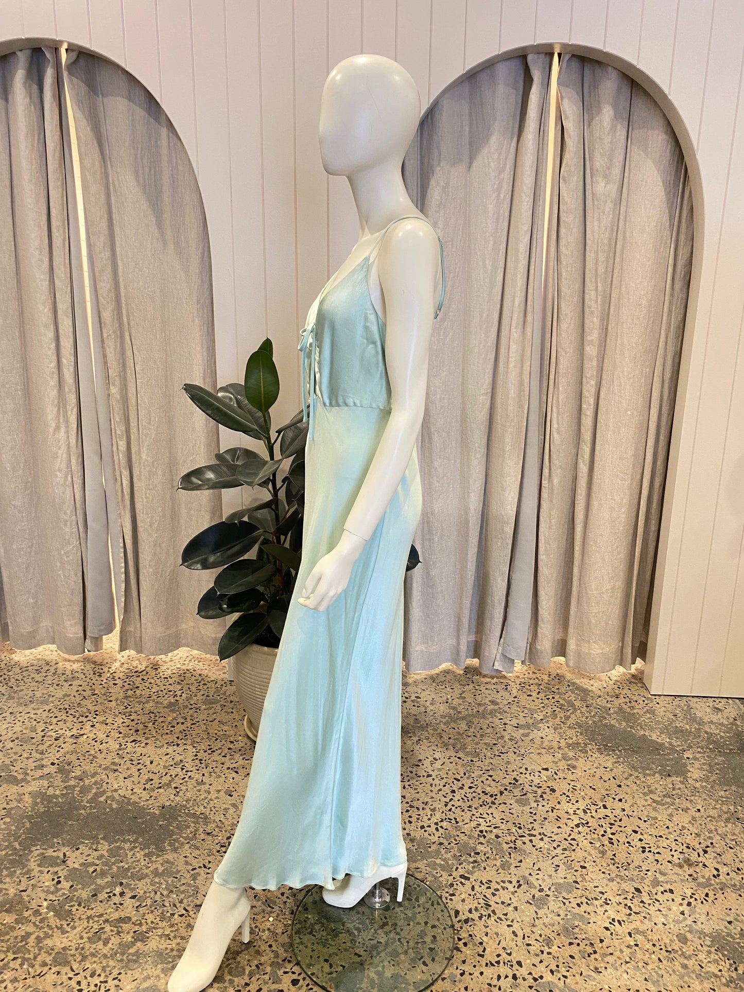 Shona Joy Jefferson Ruched Bias Midi Dress Mint - Size 14