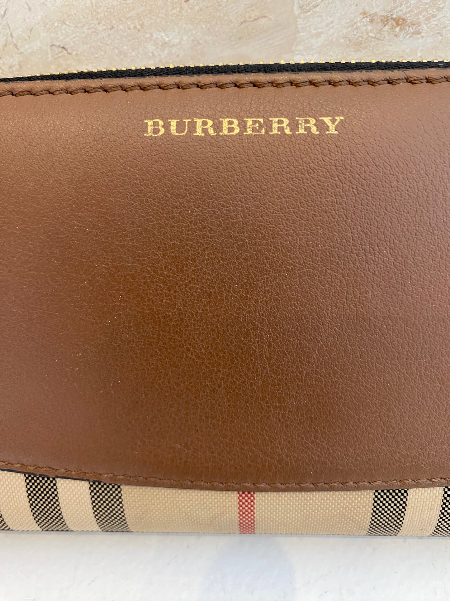 Burberry Horseferry Check Elmore Zip Around Wallet