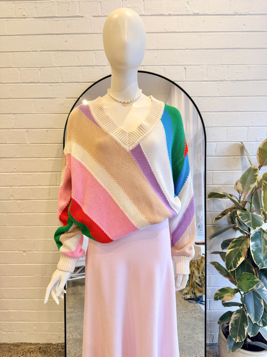 MSGM V Neck Geometric Knit - Size M (10 - 12)