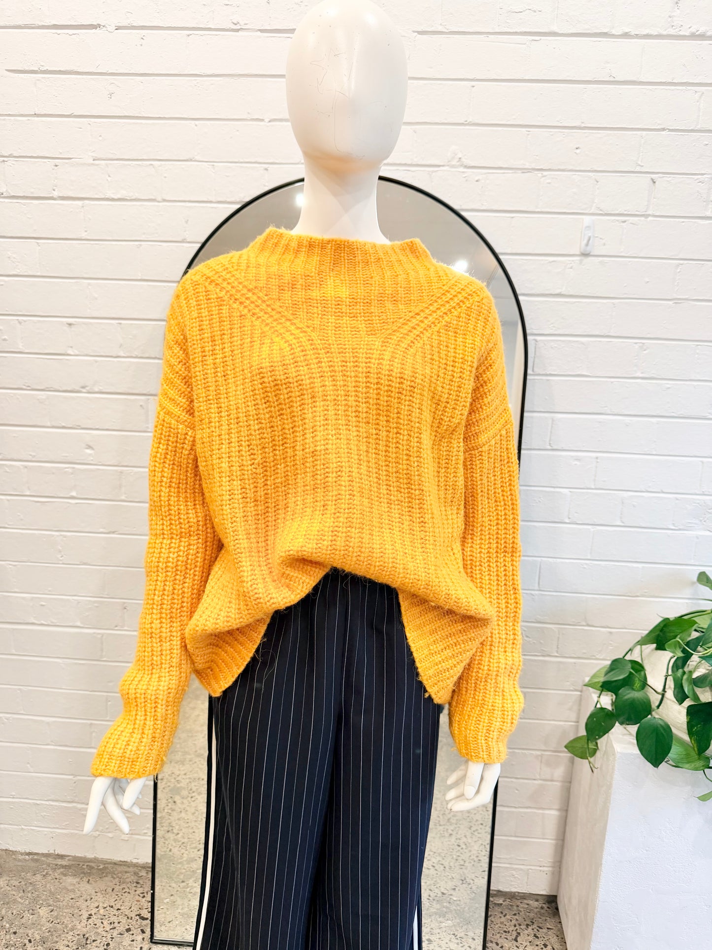 Sass & Bide Chunky Knit Jumper in Lemon Zest - Size L (12)