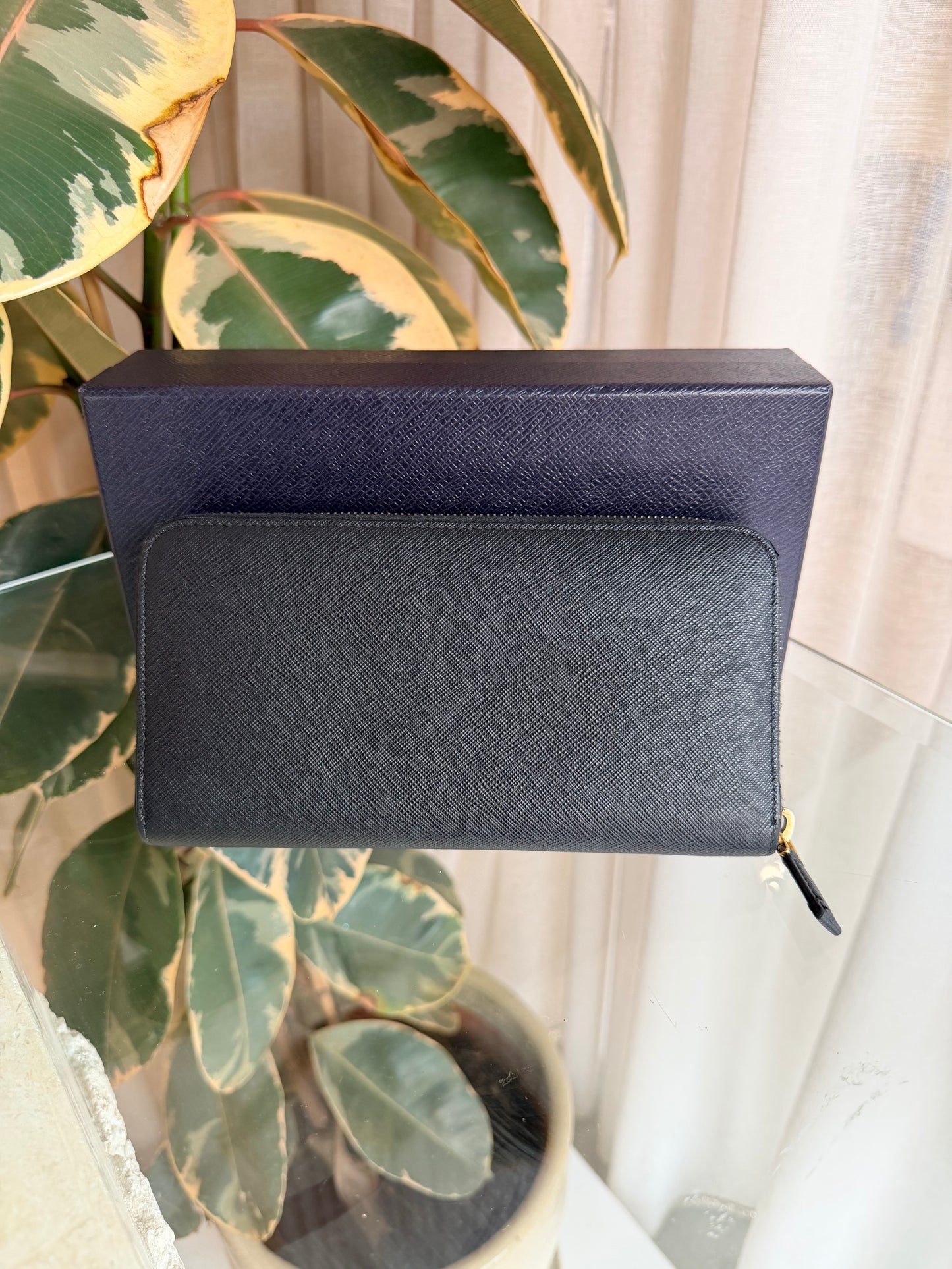 Prada Black Saffiano Leather Wallet