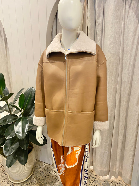 Elka Collective Michaela Jacket in Tan - Size 10