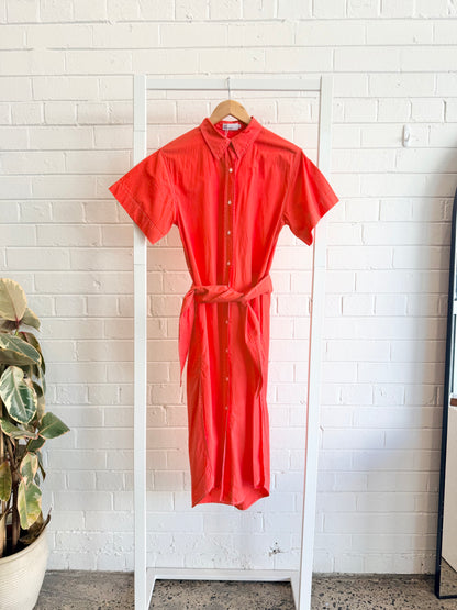 Zoe Kratzmann Papaya Cotton Shirt Dress - Size 0 (6 - 8)