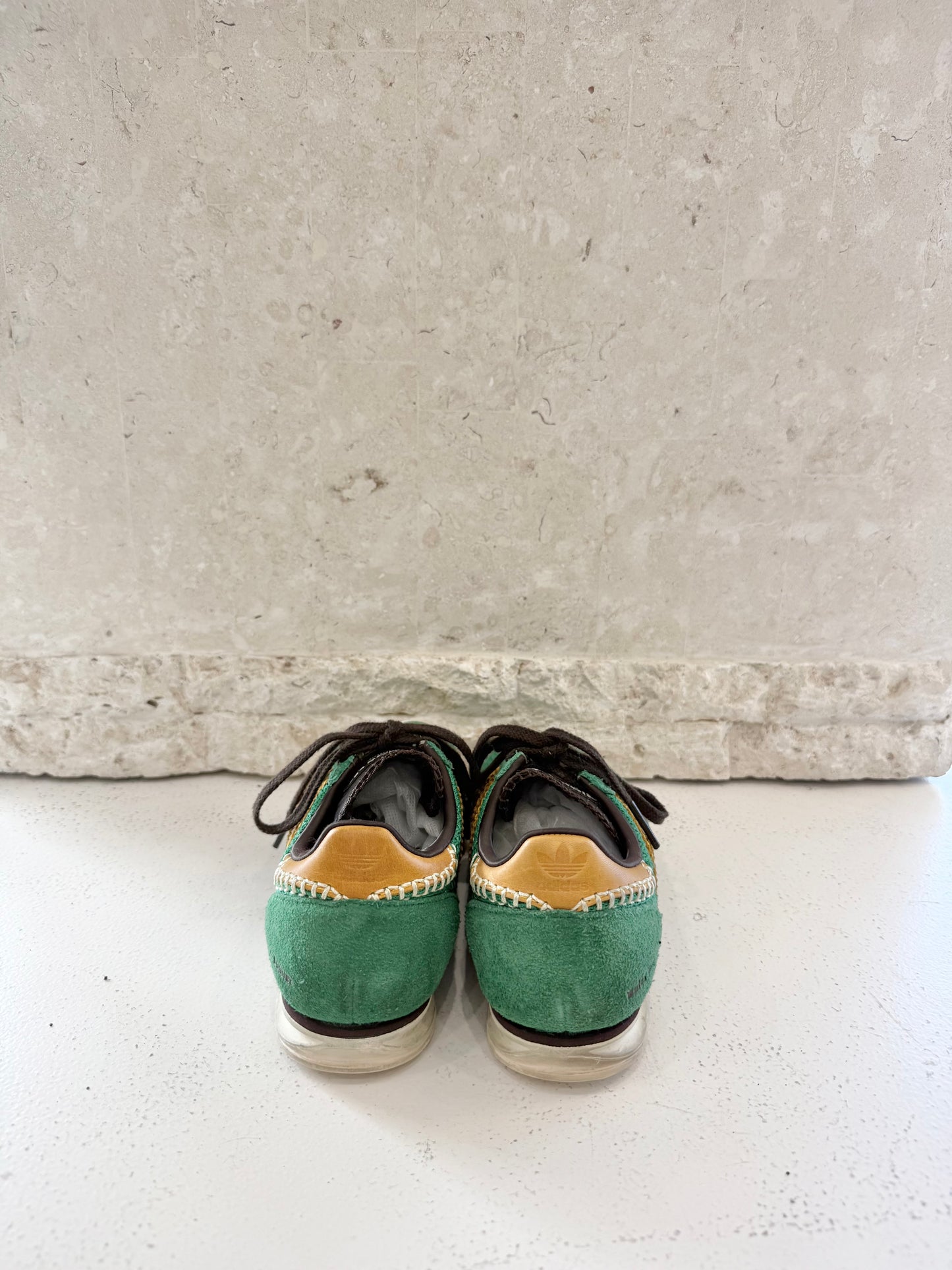Adidas x Wales Bonner SL72 Knit Sneakers in Green/Orange - Size UK6 EU 39 1/3
