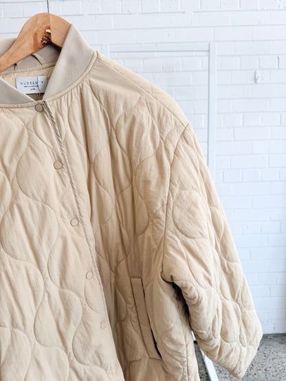 Nude Lucy Cream Quilted Kyla Jacket - Size L/XL (12 - 14)