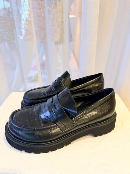 Alias Mae Black Croc Skye Loafers - Size 38
