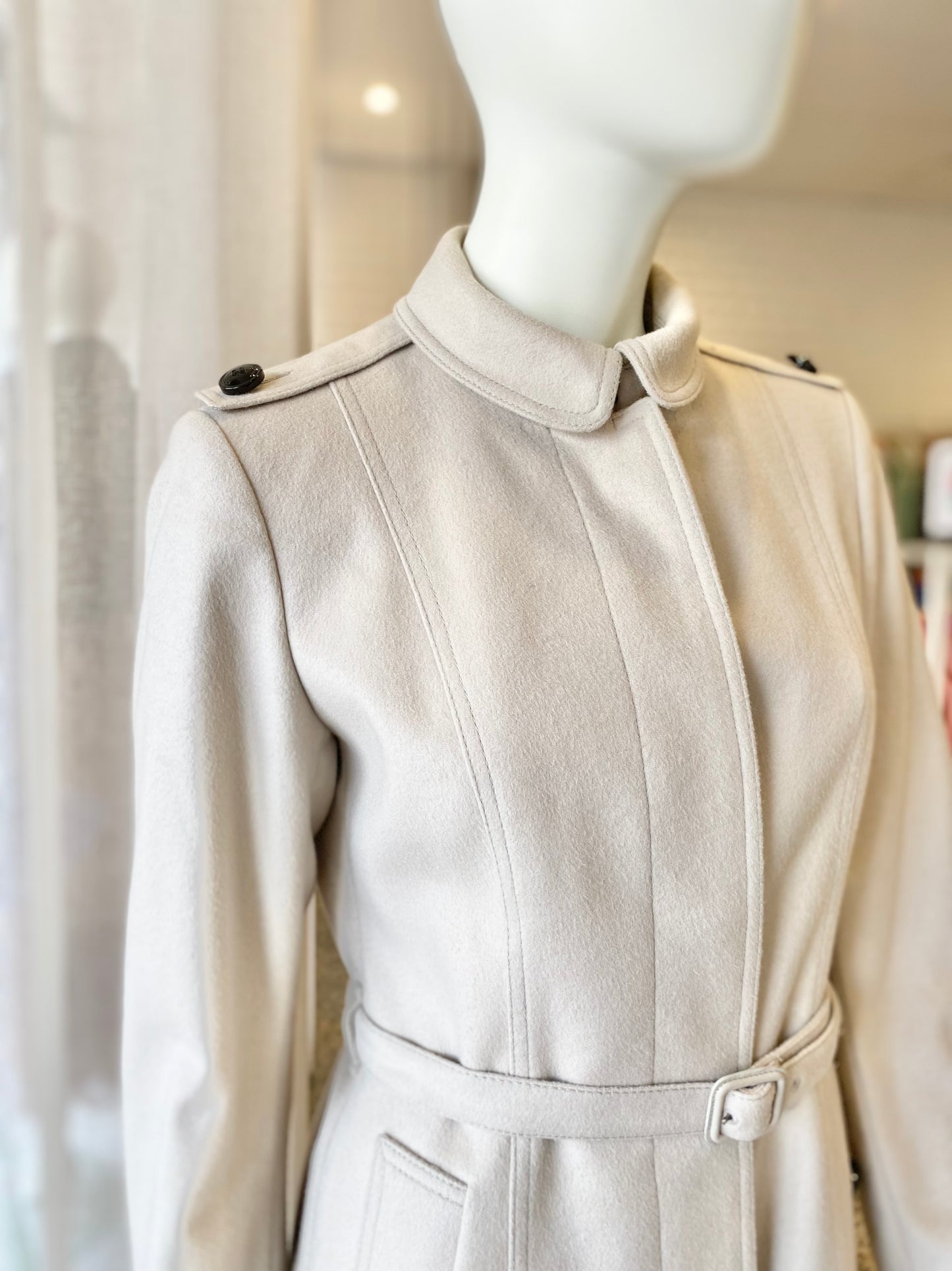 Burberry Wool Cashmere Coat - Size 42 (au 8-10)