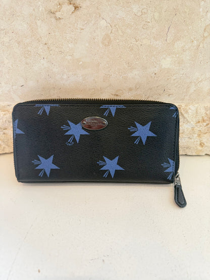 Coach Black Star Canyon Quinn Zip Around Wallet