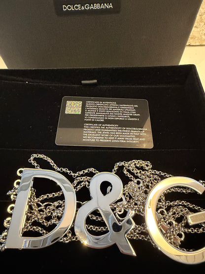 Dolce and Gabbanna Silver Collana Choker Necklace