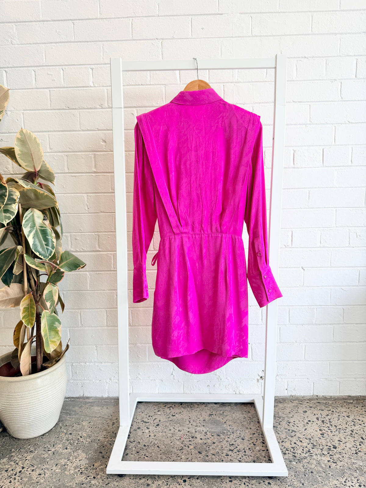 Rebecca Vallance Hot Pink Theresa Shirt Dress - Size 8