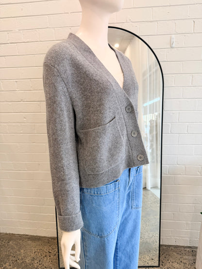 Oroton Wool Knit Cardigan in Grey - Size XS (8-10)