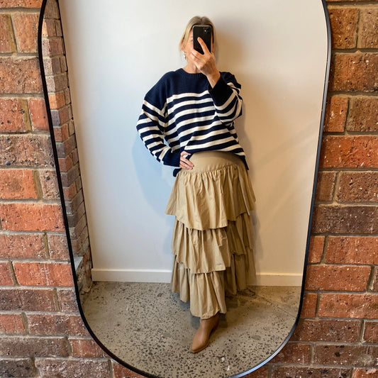 COS Navy Striped Wool Knit Jumper - Size S (10)