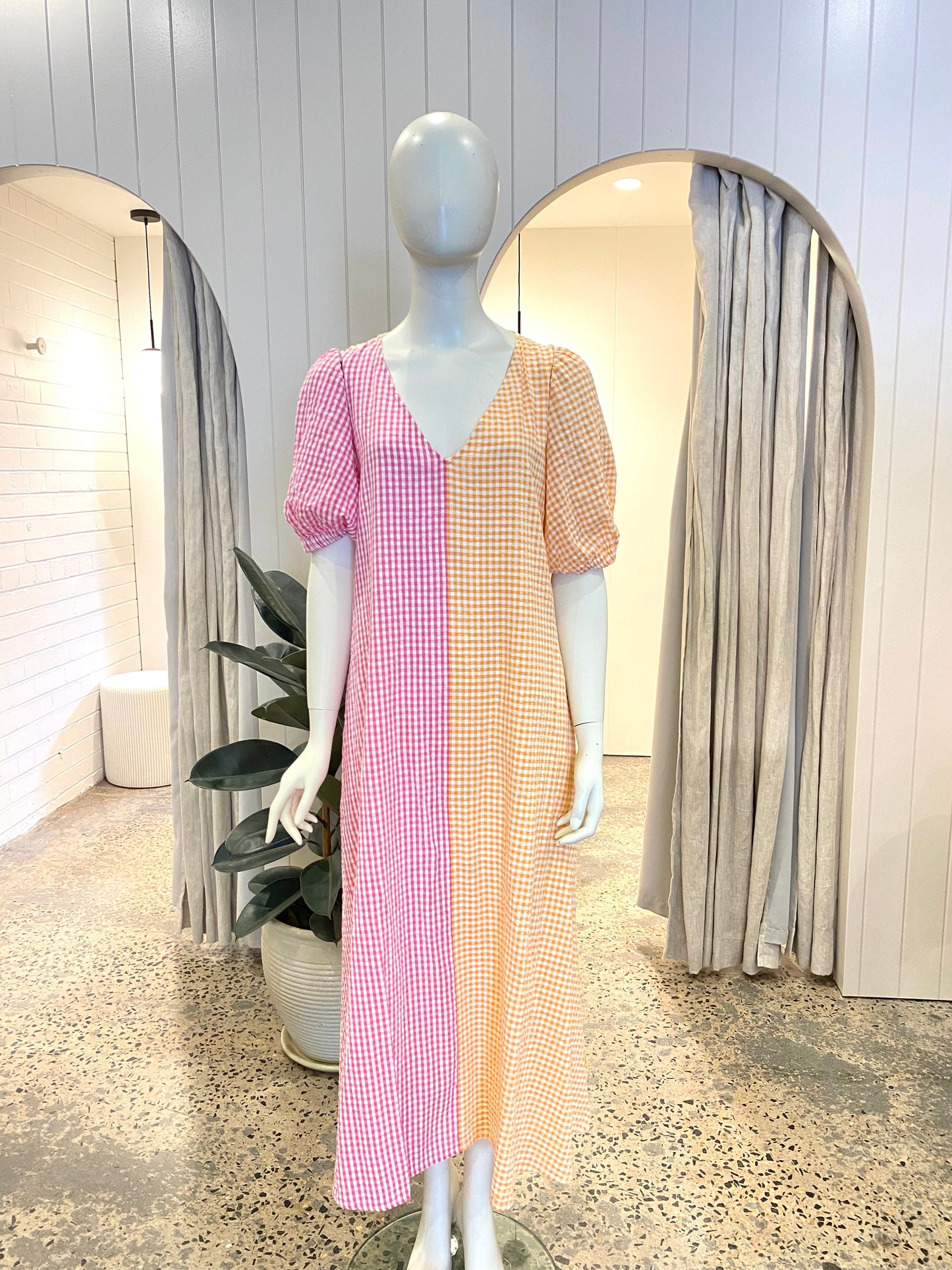 BINNY Gingham Midi Dress - Size 10