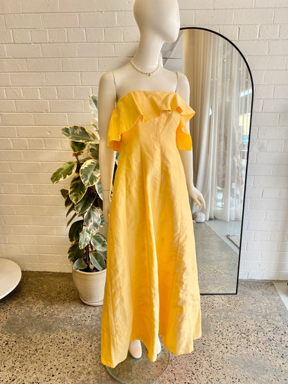 AJE 'Shallows' Gown in Marigold Yellow - Size 10