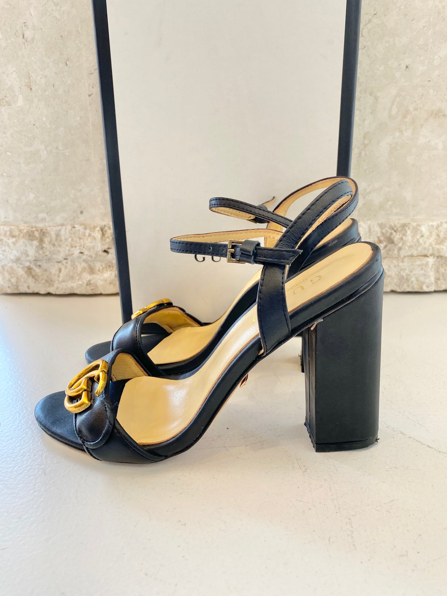 Gucci Black GG Marmont Mid Heels - Size 38