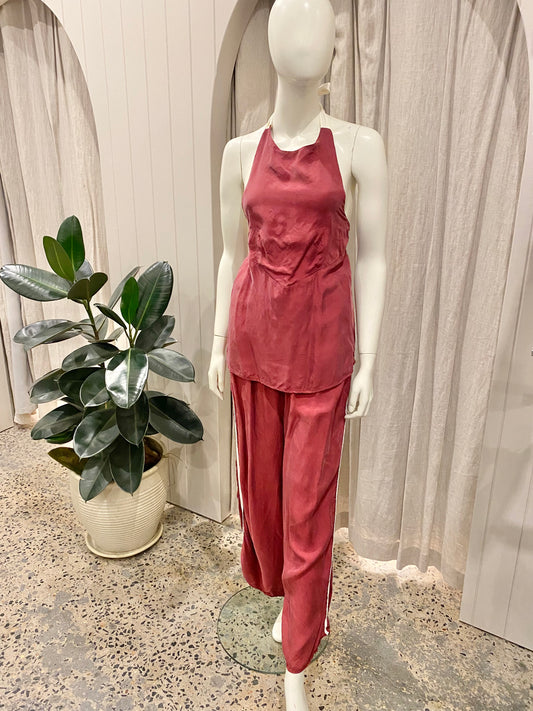 Vrg Girl 'Sierra' Top & Moonscape Pant Set in Wine - Size 10