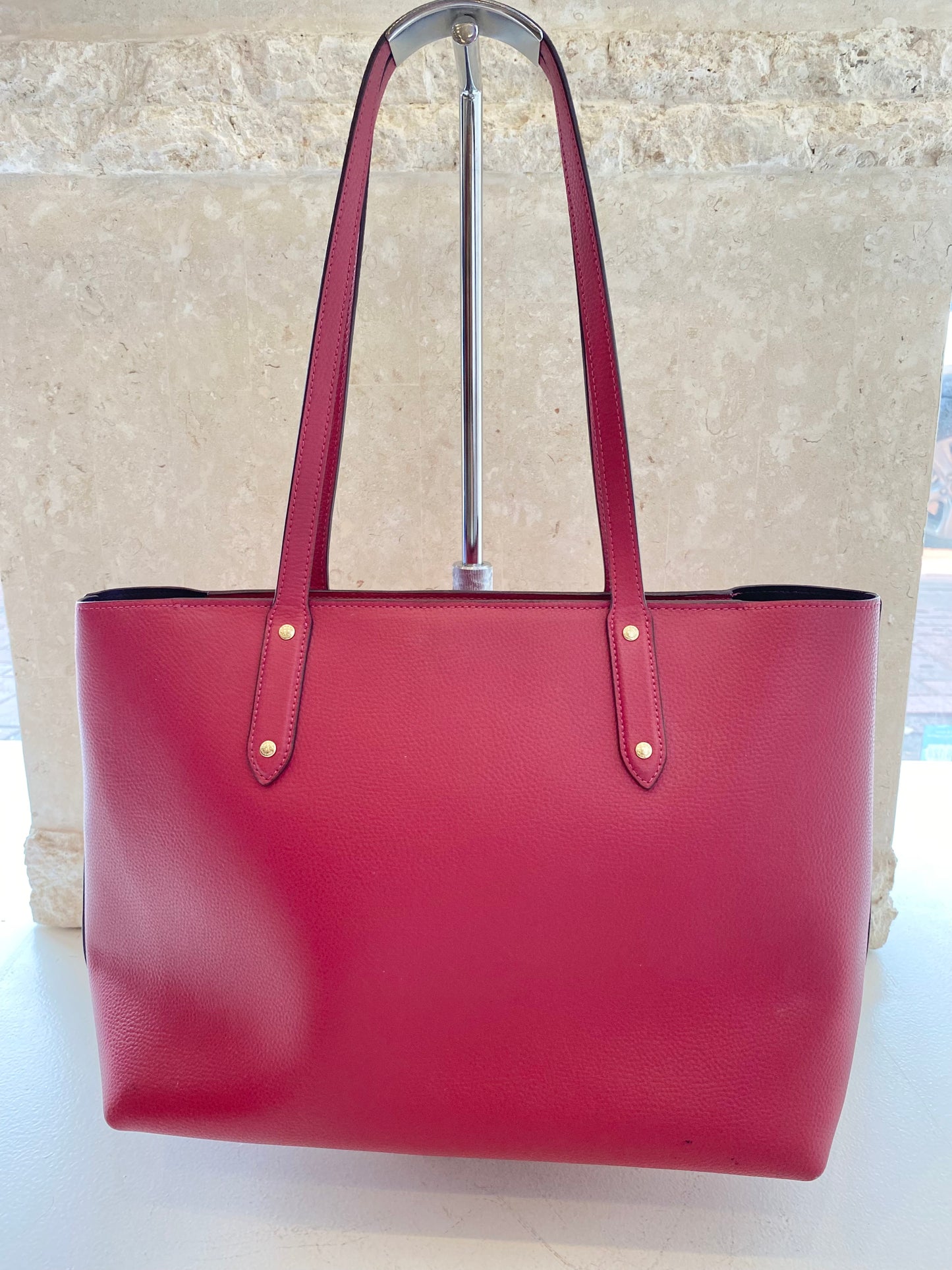 Coach Bright Cherry Central Tote With Zip