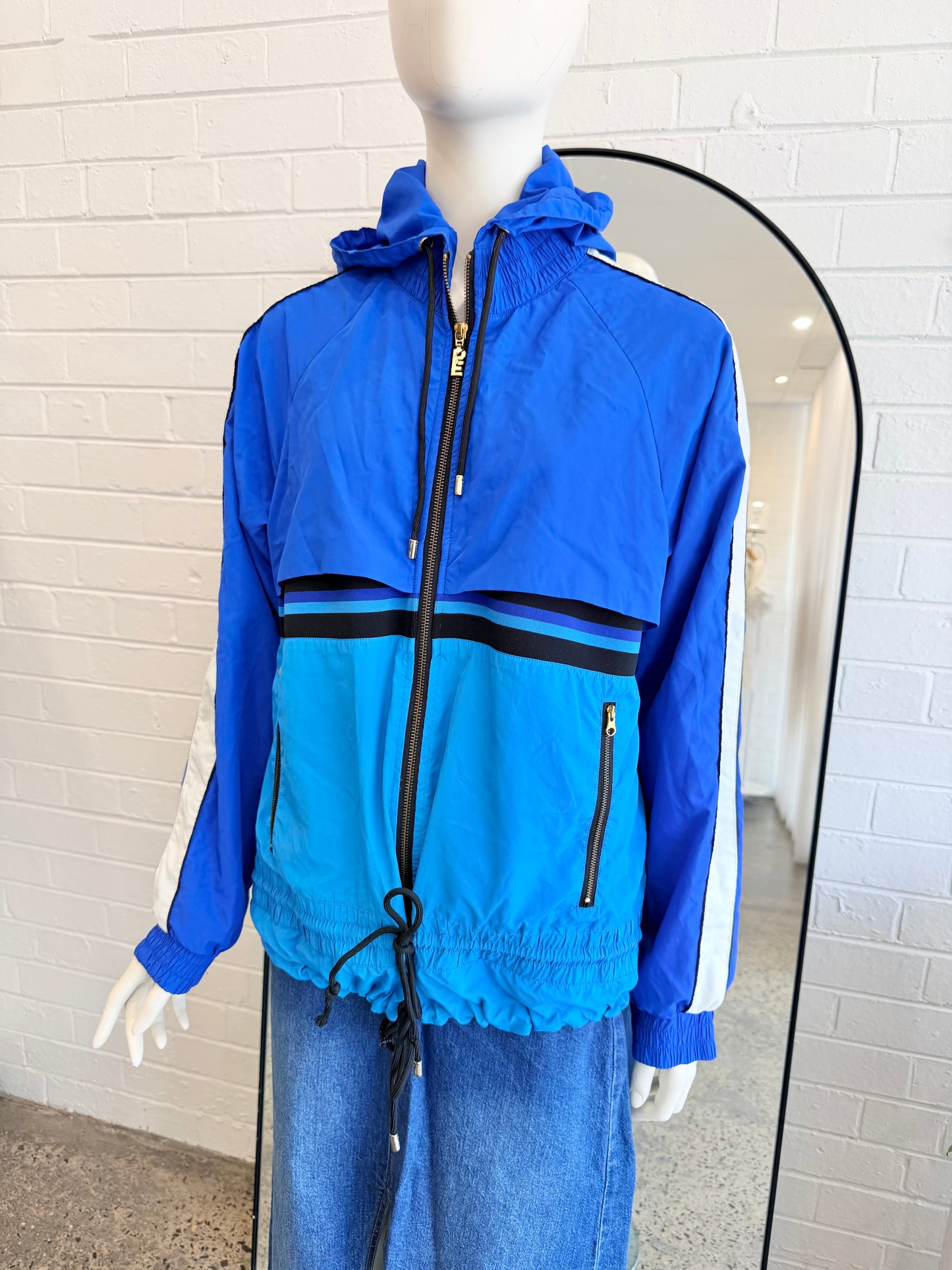 PE Nation Vibrant Blue Man Down Jacket - Size SMALL (8-10)