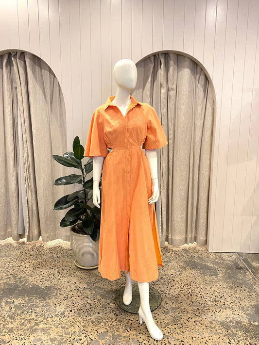 Sovere 'Persist' Midi Dress in Mango - Size 10