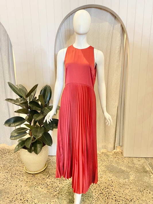Massimo Dutti Pleated Midi Dress - Size 10