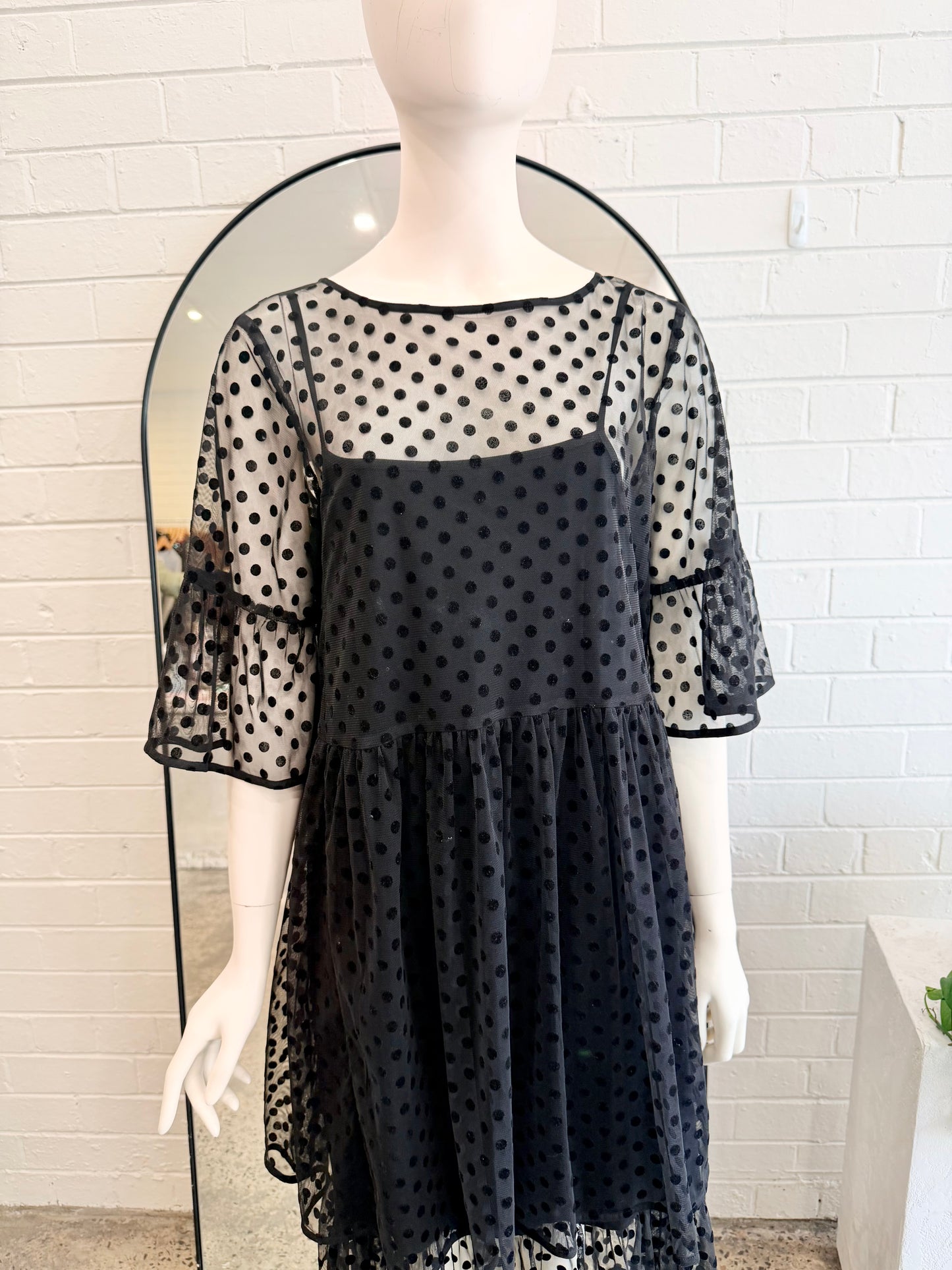 Gorman Constellations Midi Dress in Black - Size 12