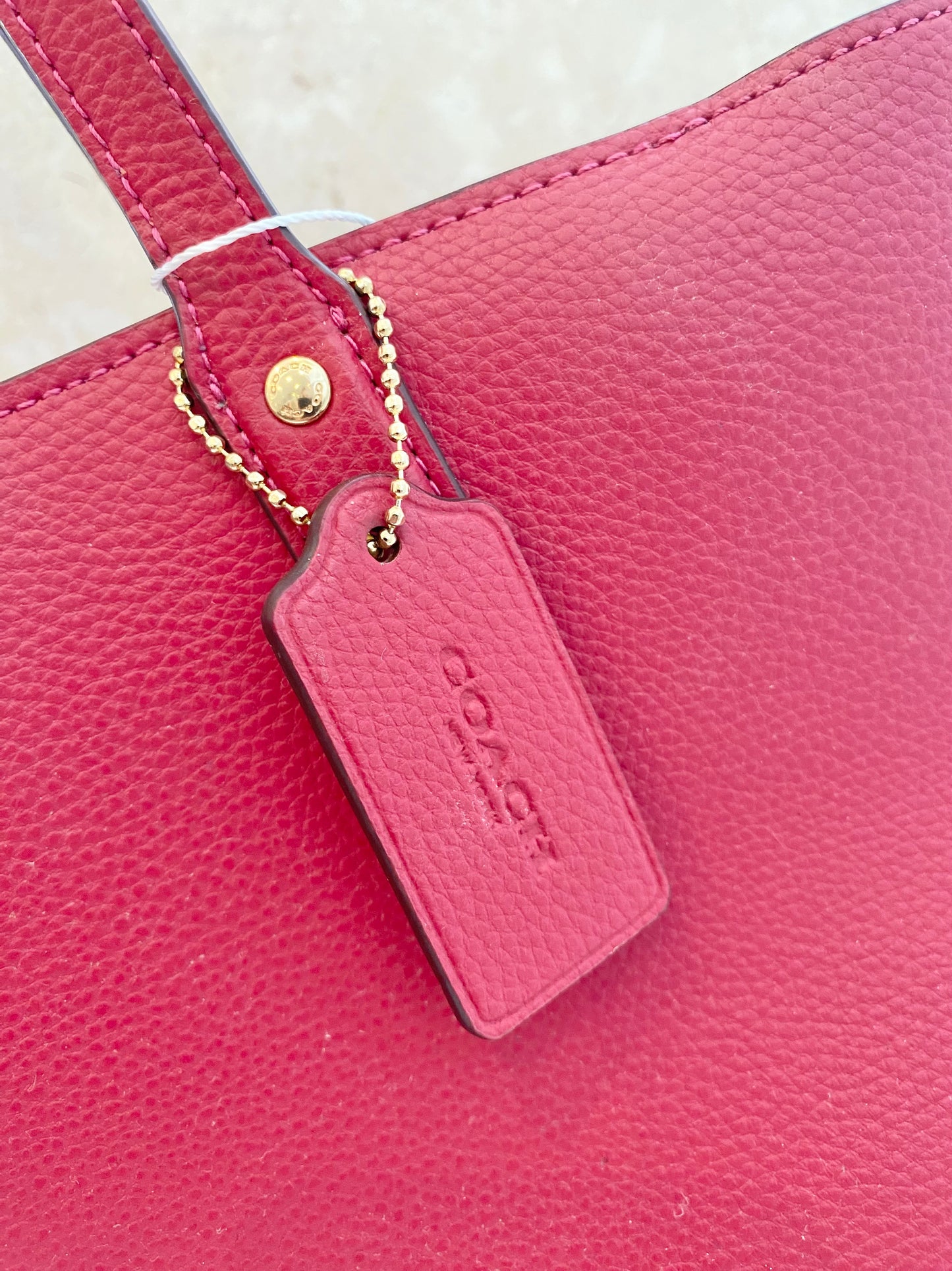 Coach Bright Cherry Central Tote With Zip