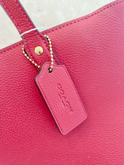 Coach Bright Cherry Central Tote With Zip