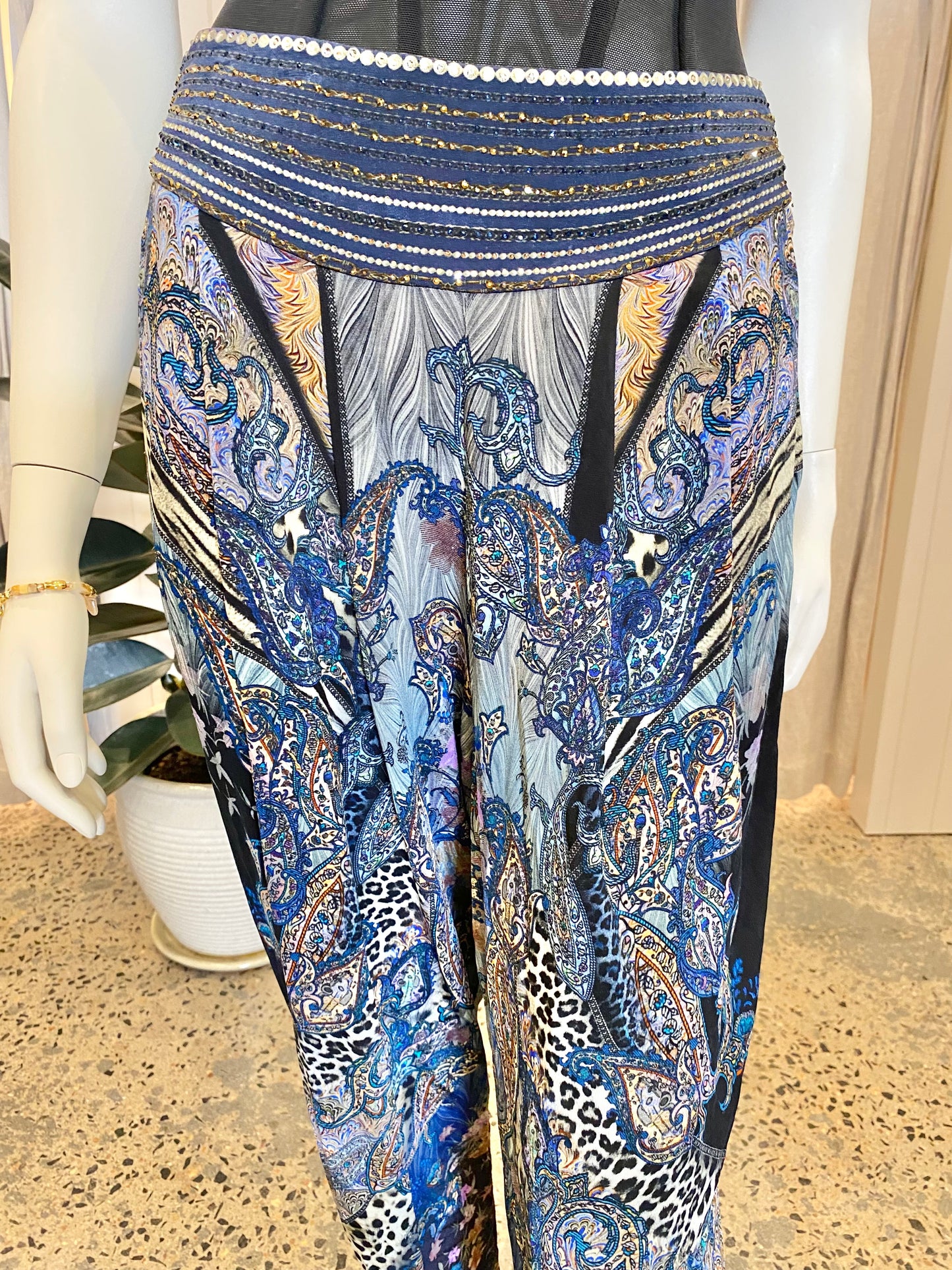 Camilla Blue Print Pant - Size S