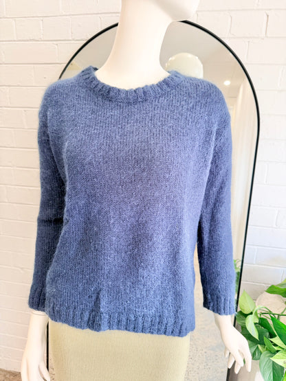 Gorman Mohair Knit Sweater in Navy - Size 8