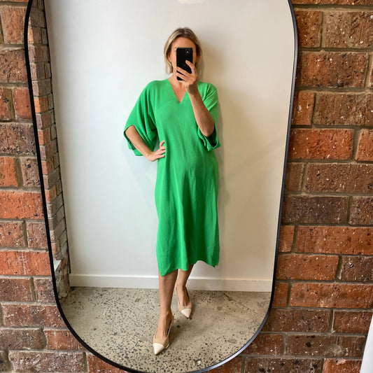 Gorman Green Knit Midi Dress - Size 16