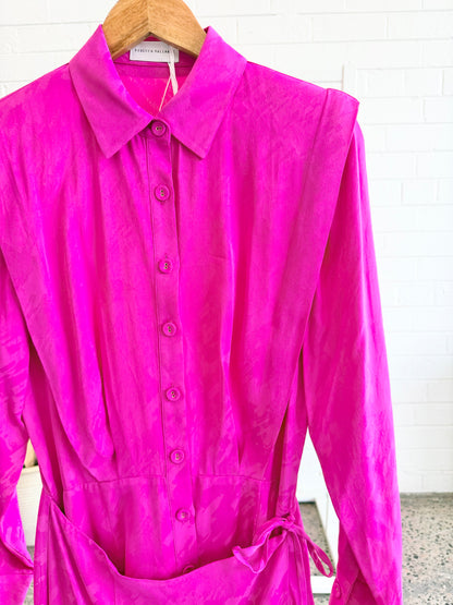 Rebecca Vallance Hot Pink Theresa Shirt Dress - Size 8