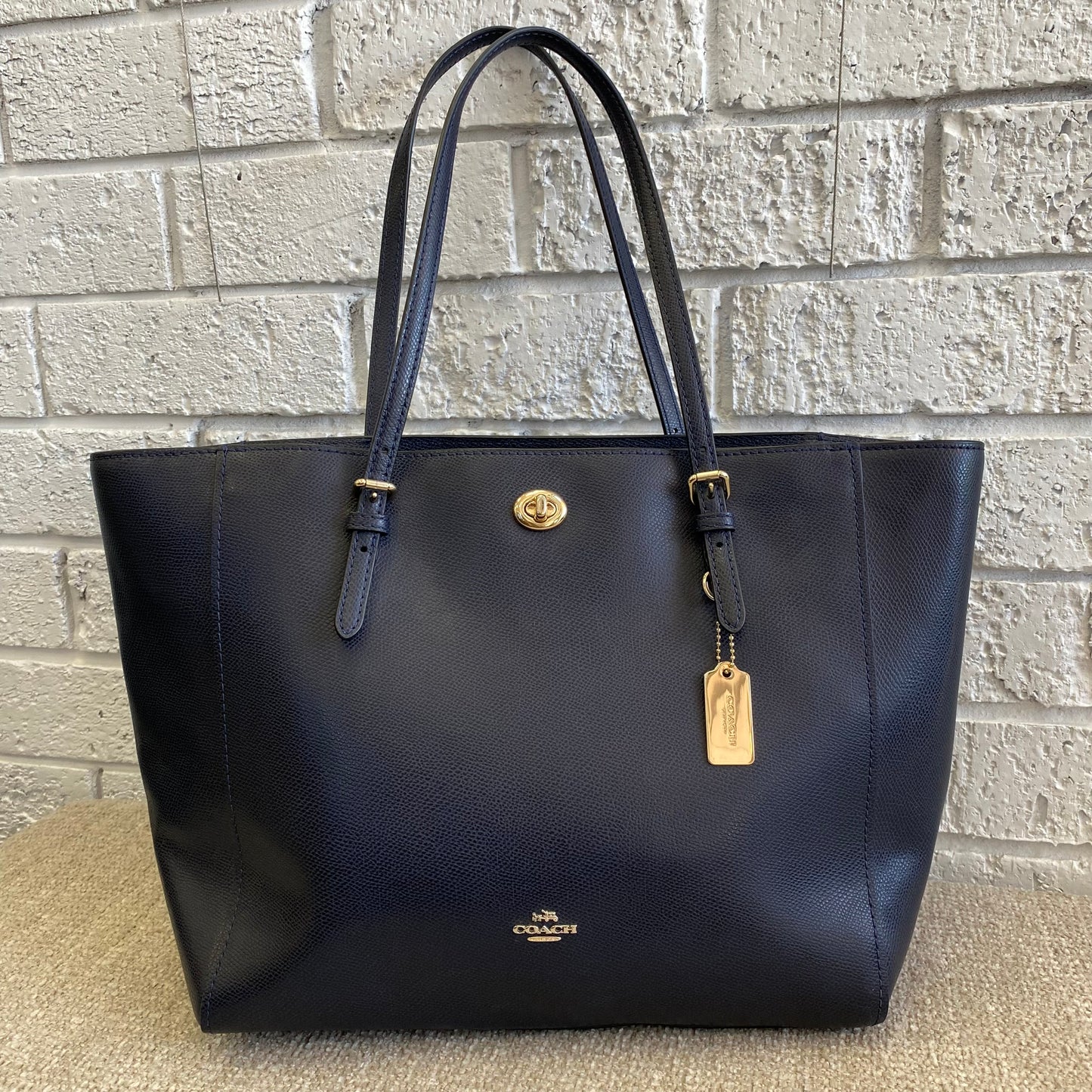 Coach Turnlock Tote Bag in Navy