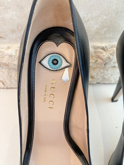 Gucci Black Lip Pumps - Size 37.5