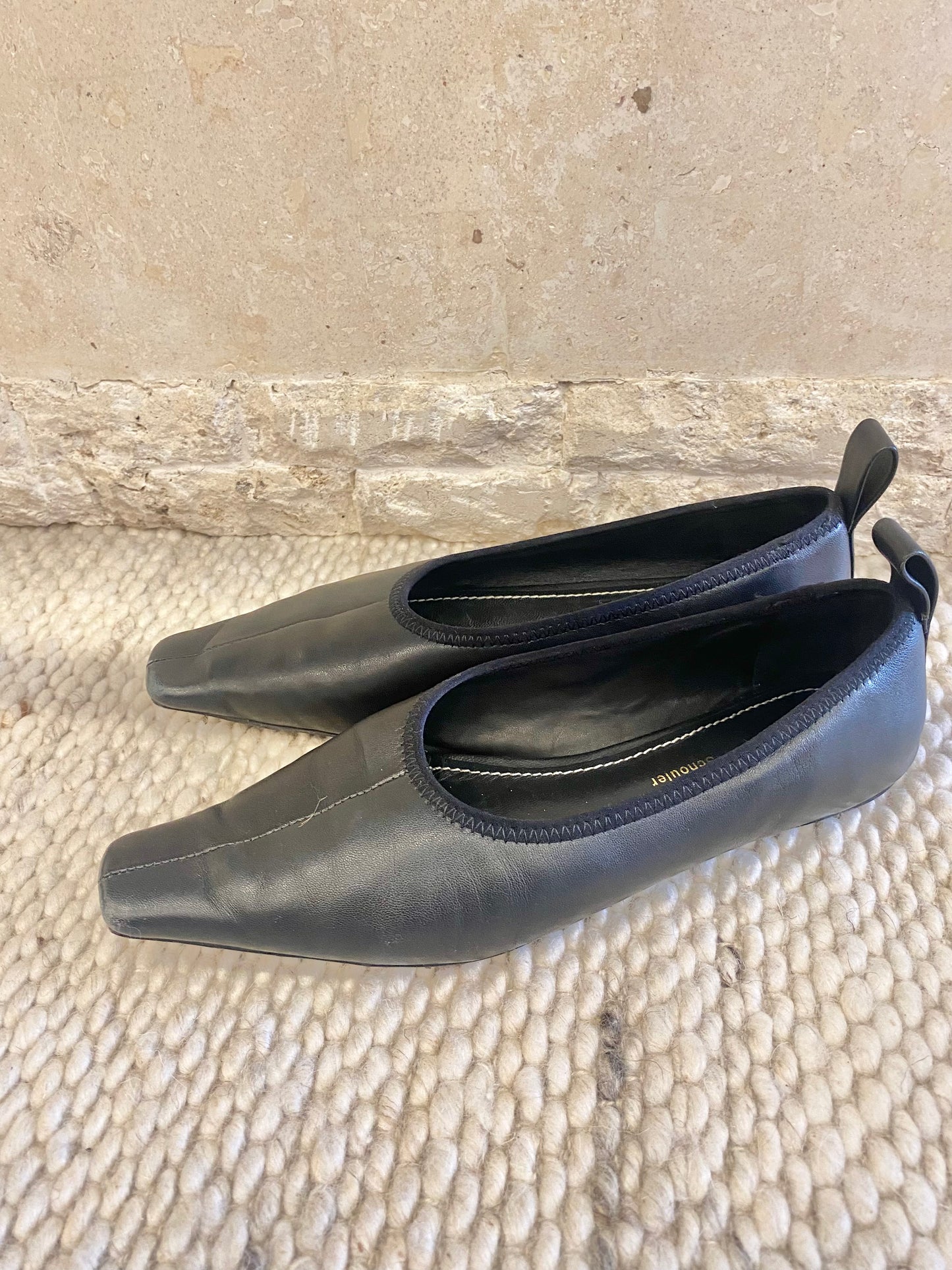 Proenza Schouler Black Pointed Toe Ballet Flats - Size 38