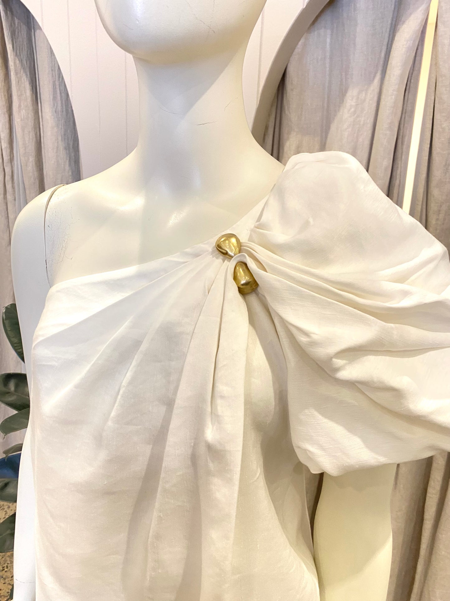 Aje 'Cira' Linen Mini Dress in White - Size 8