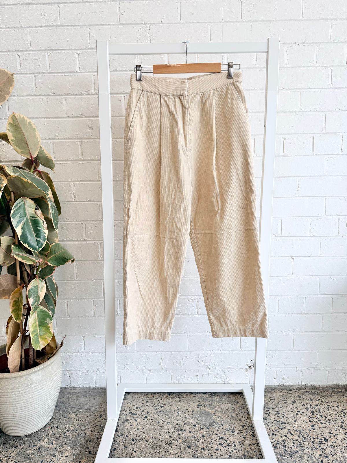 Aere Beige Cord Trousers - Size S (8 - 10)