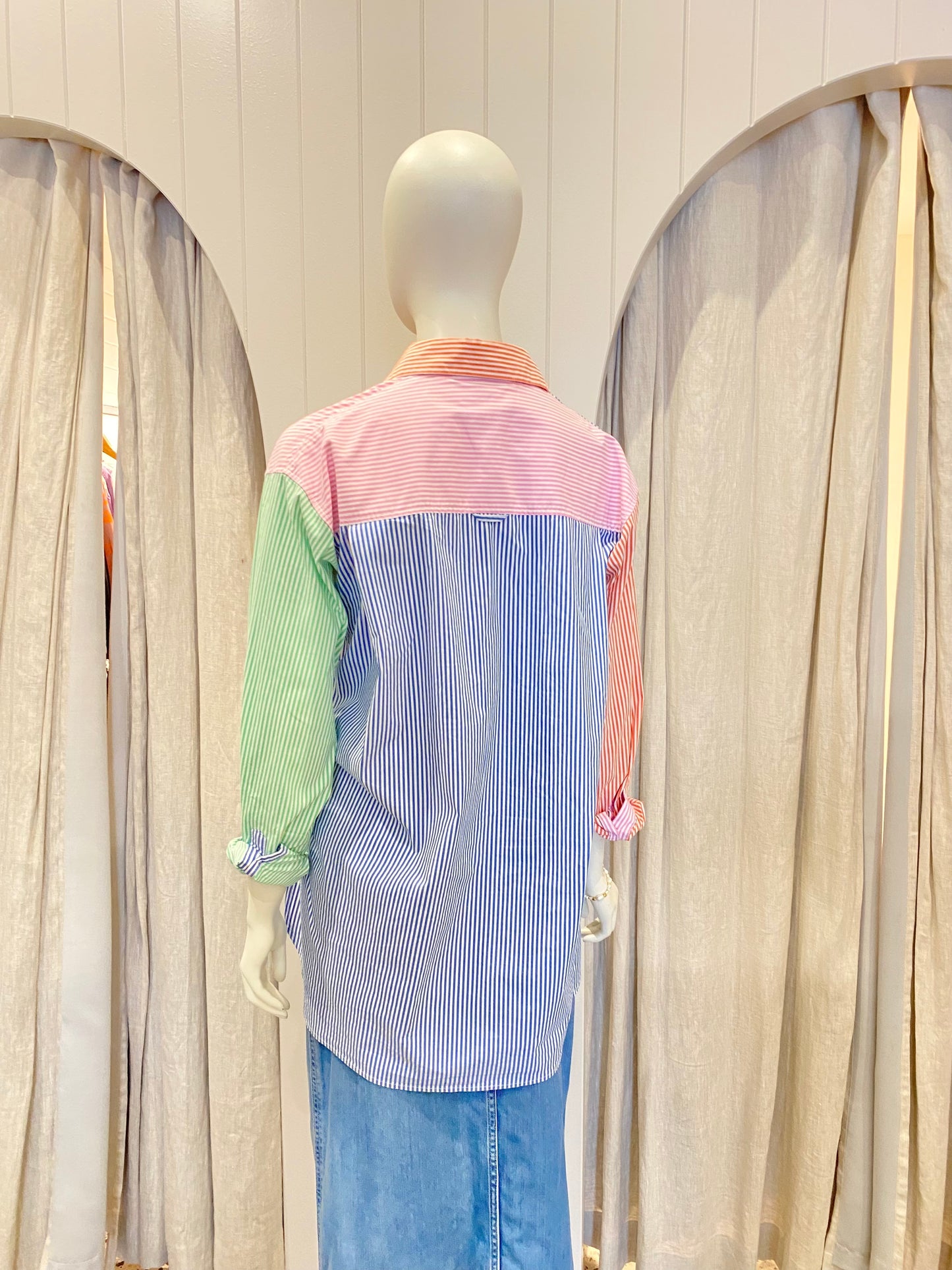 Shirty 'Boyfriend' Shirt in Bright Combo - Size S/M