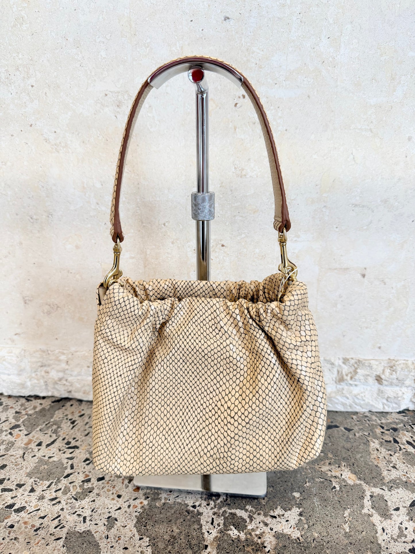 Deadly Ponies Python Macadamia Mr Cinch Mini Bag
