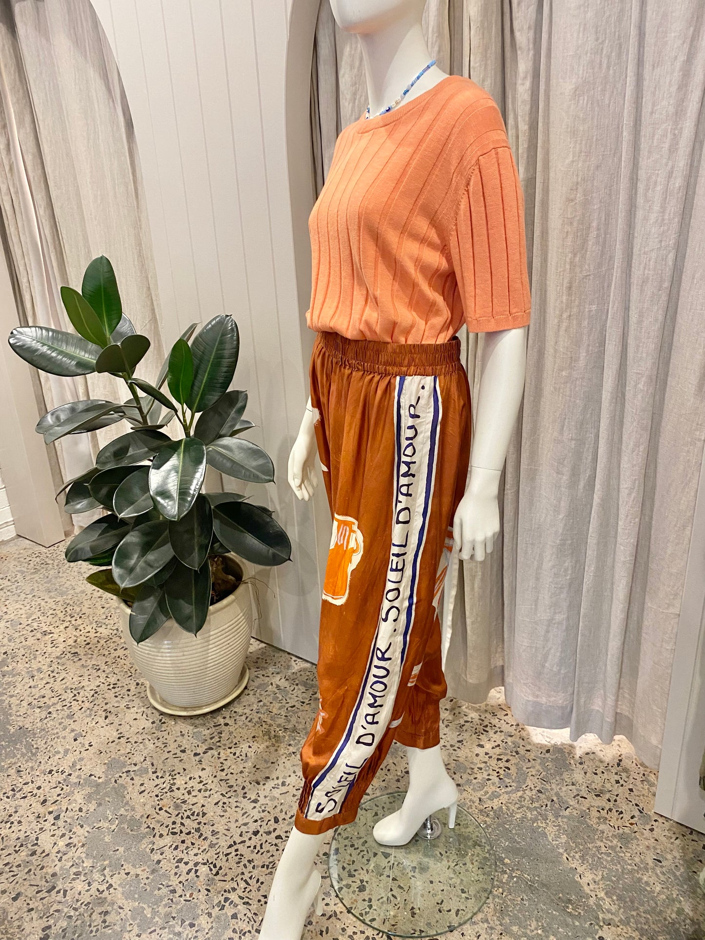 Alemais Soleil D'amour Tapered Silk Pant - Size 10