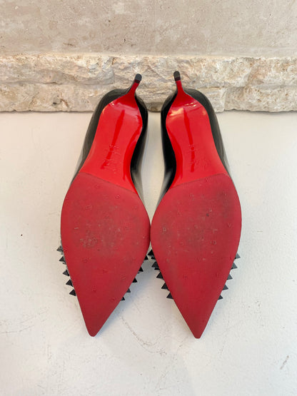 Christian Louboutin Black Patent Pyramipump - Size 38.5