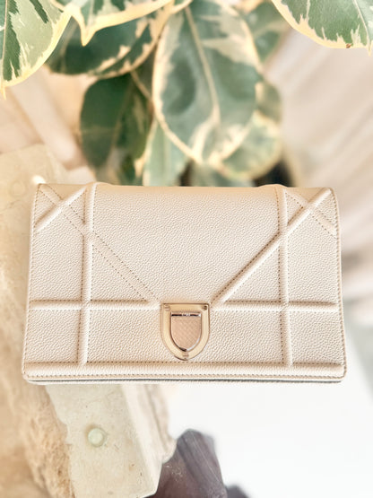 Christian Dior Ivory Diorama Wallet on Chain