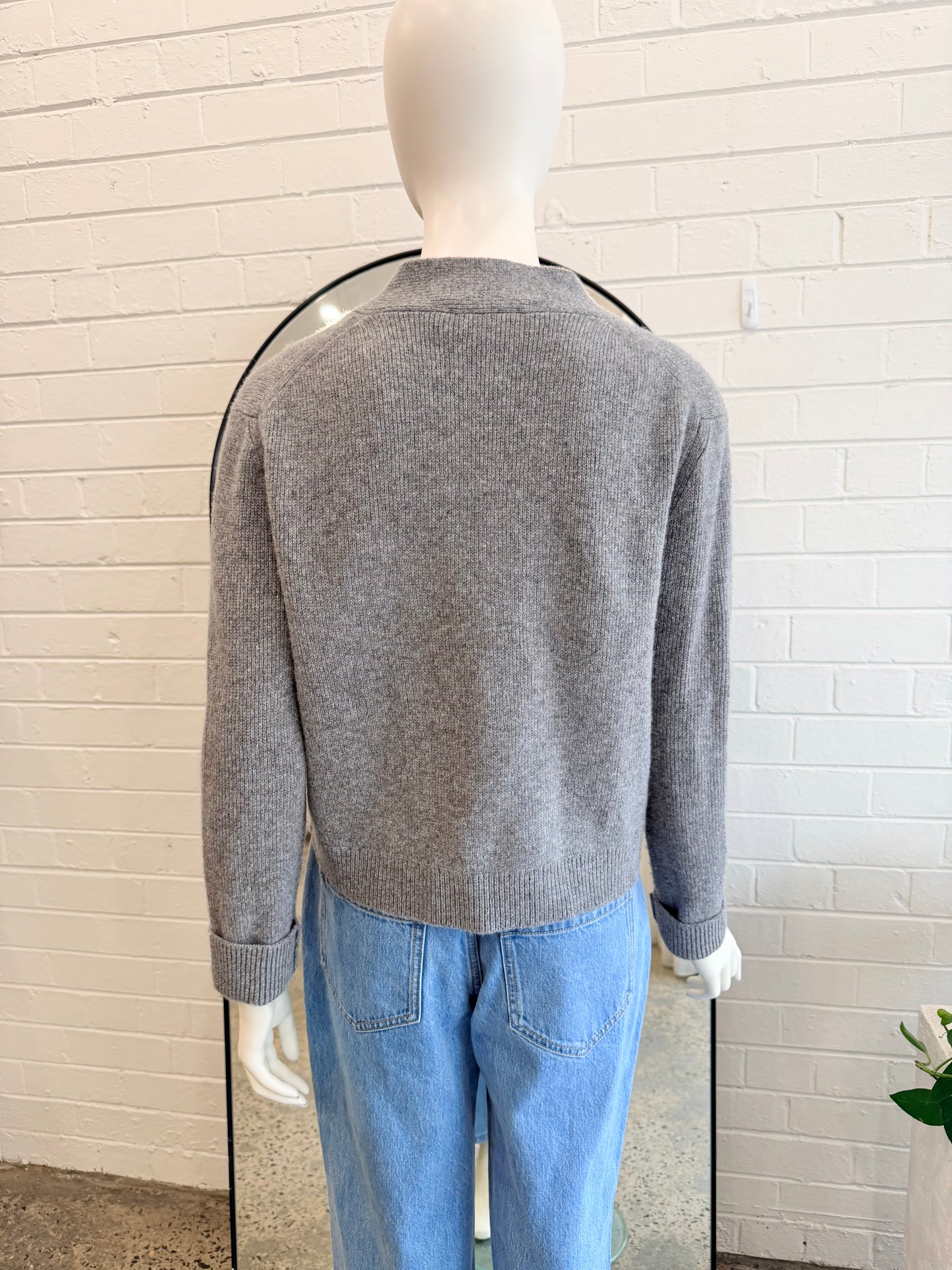 Oroton Wool Knit Cardigan in Grey - Size XS (8-10)