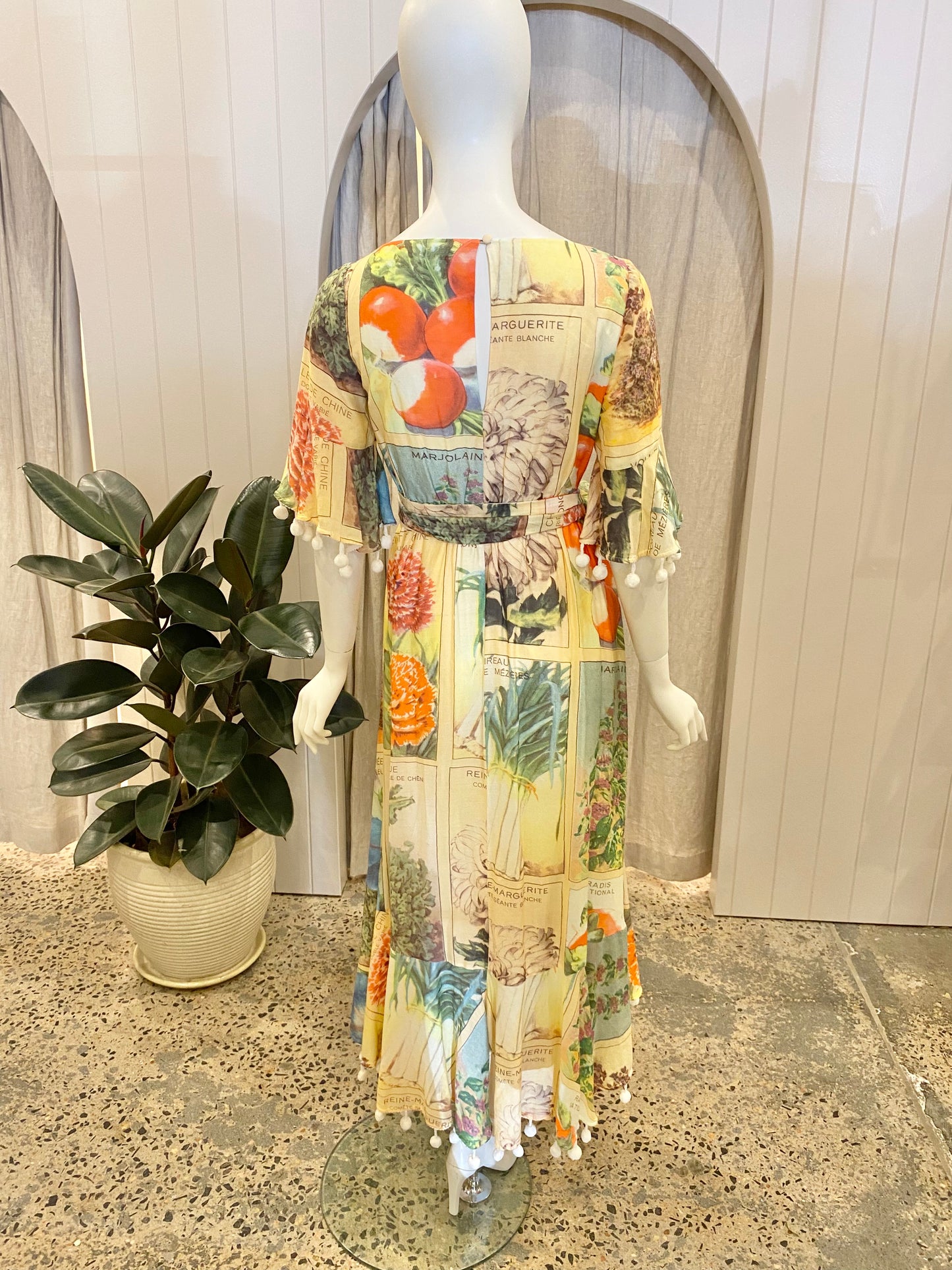 Binny Heronswood House Dress in Veggie Patch Print - Size 8