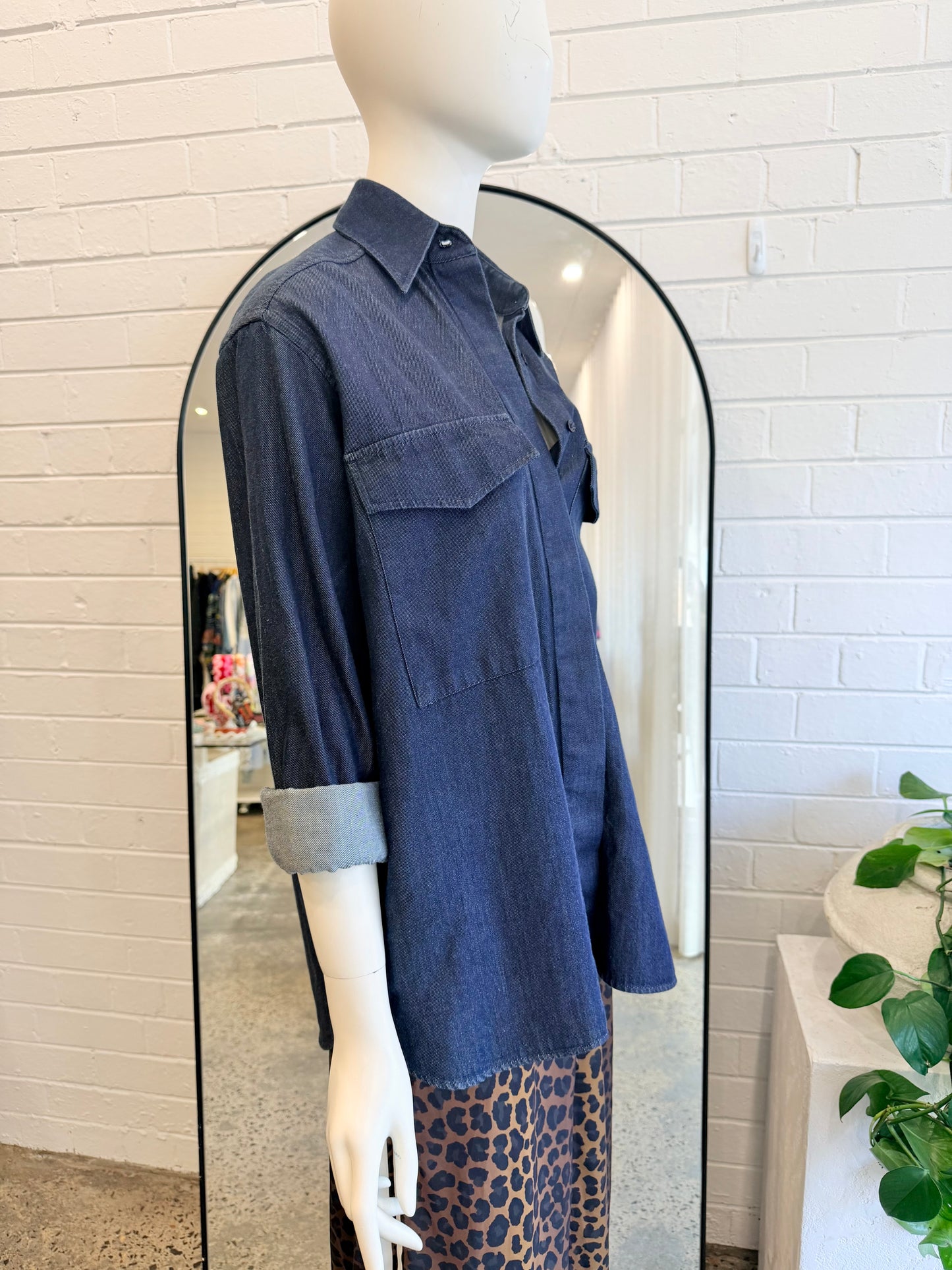 Jac and Jack Indigo Denim Shirt - Size M (12)