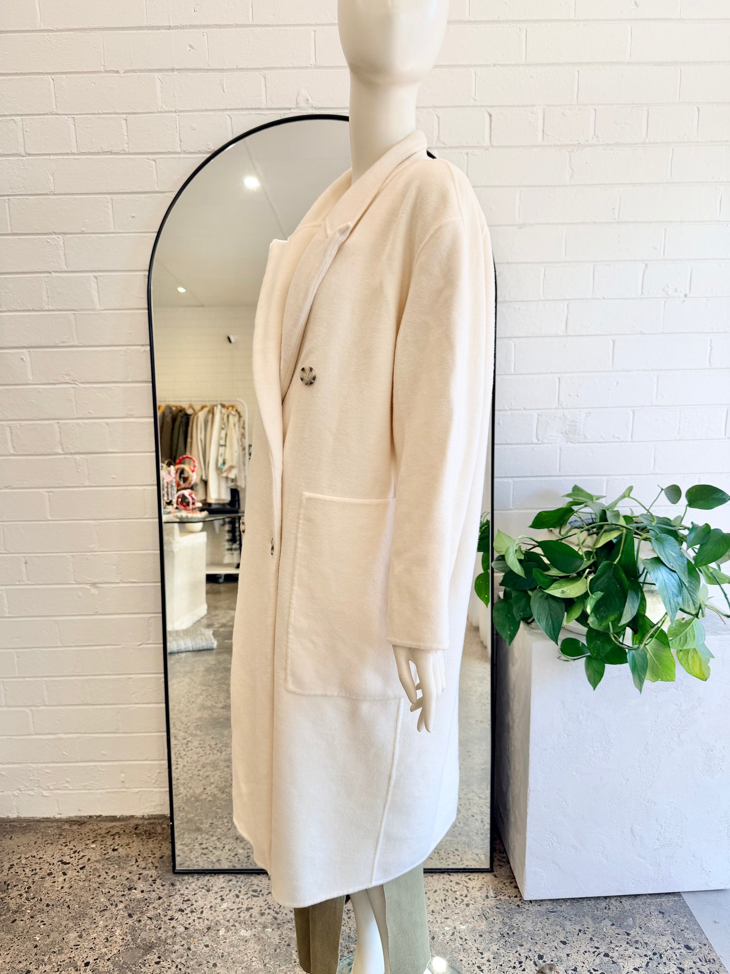 Country Road Button Detail Soft Coat - Size L/XL (12-14)
