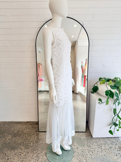 Asilio White English Summer Maxi Dress - Size 8