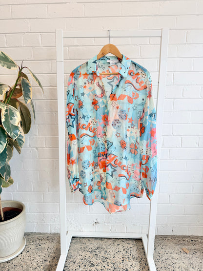 Never Fully Dressed Blue Lucky Shirt - Size 12
