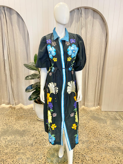 Bohemian Traders Fleur Puff Sleeve Midi Dress - Size 18