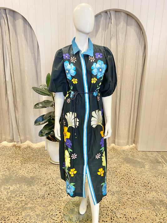 Bohemian Traders Fleur Puff Sleeve Midi Dress - Size 18