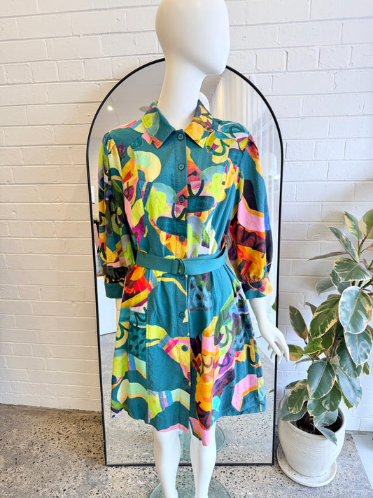 Gorman Seersucker 2Can Shirt Dress - Size 12